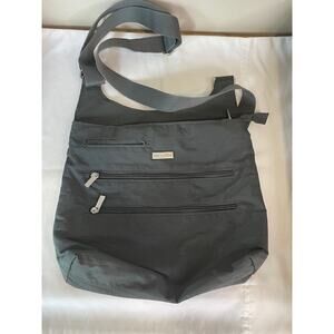 Baggallini Crossbody Purse Gray Medium Nylon Canvas Travel Bag